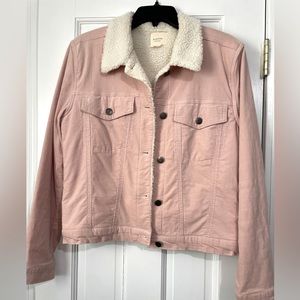 Francesca’s Harper Heritage Medium Pink corduroy sherpa lined jacket